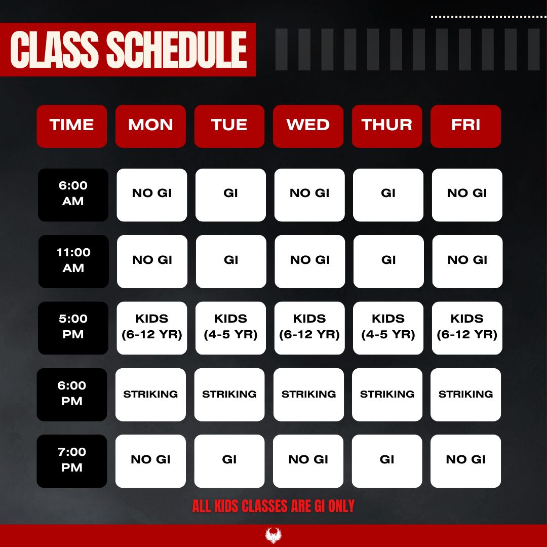 Academy Class Schedule 